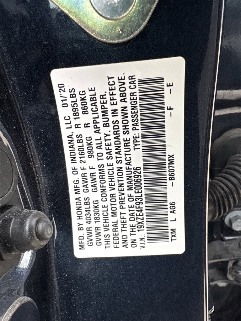 2020 Honda Insight Touring Blue at Bayshore Chrysler Jeep Dodge Ram