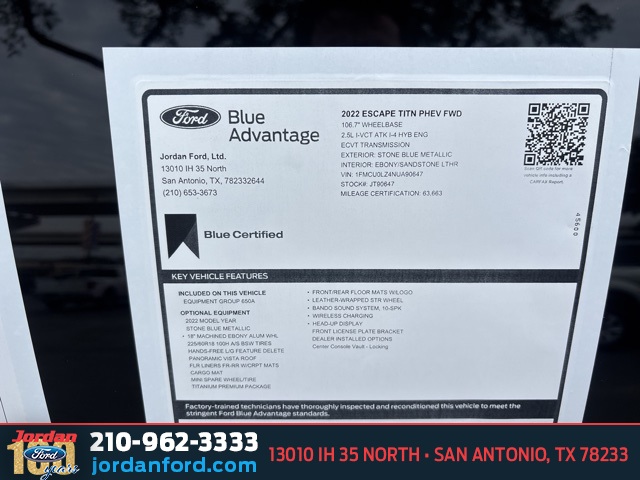 Used Car 2022 Ford Escape Plug-in Hybrid  Titanium For Sale Under $20,000 In San Antonio, Texas