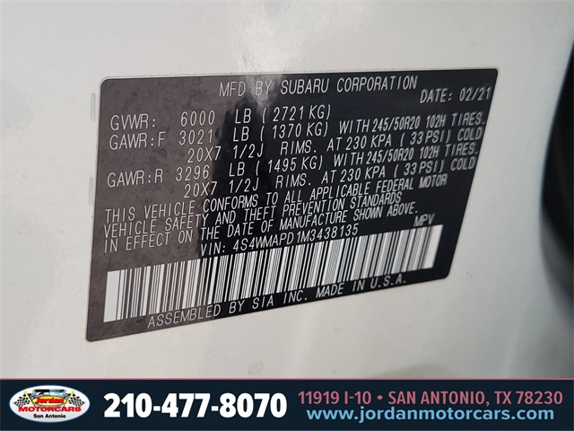 Used Car 2021 Subaru Ascent  Limited For Sale Under $25,000 In San Antonio, Texas