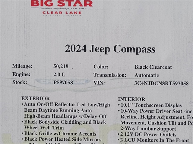 2024 Jeep Compass Limited Black at Martin Chrysler Dodge Jeep Ram