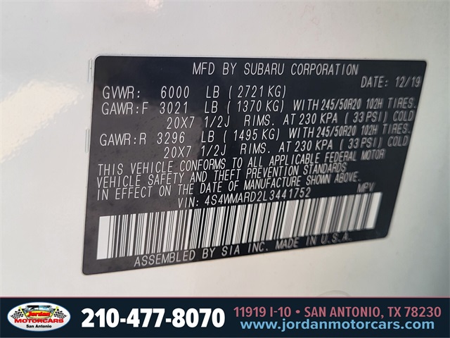 Used Car 2020 Subaru Ascent  Touring For Sale In San Antonio, Texas