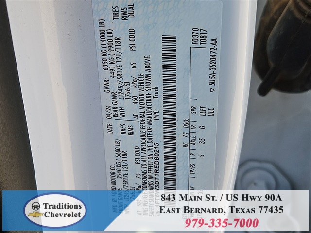 2024 Ford F-350SD XLT White at Emmons Autoplex