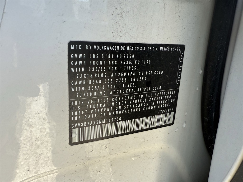 2022 Volkswagen Tiguan 2.0T SE White at Wharton Ford