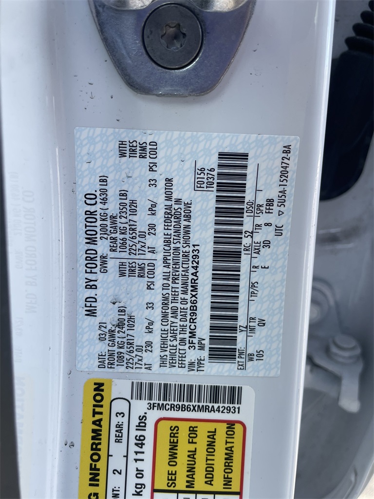 2021 Ford Bronco Sport Big Bend White at Community Toyota