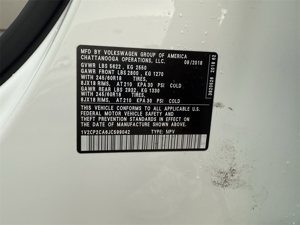 2018 Volkswagen Atlas 2.0T SE White at DeMontrond Auto Country