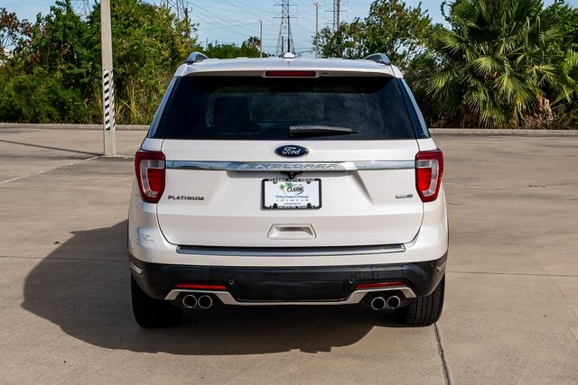 2018 Ford Explorer Platinum White at Texan Dodge Chrysler Jeep Ram