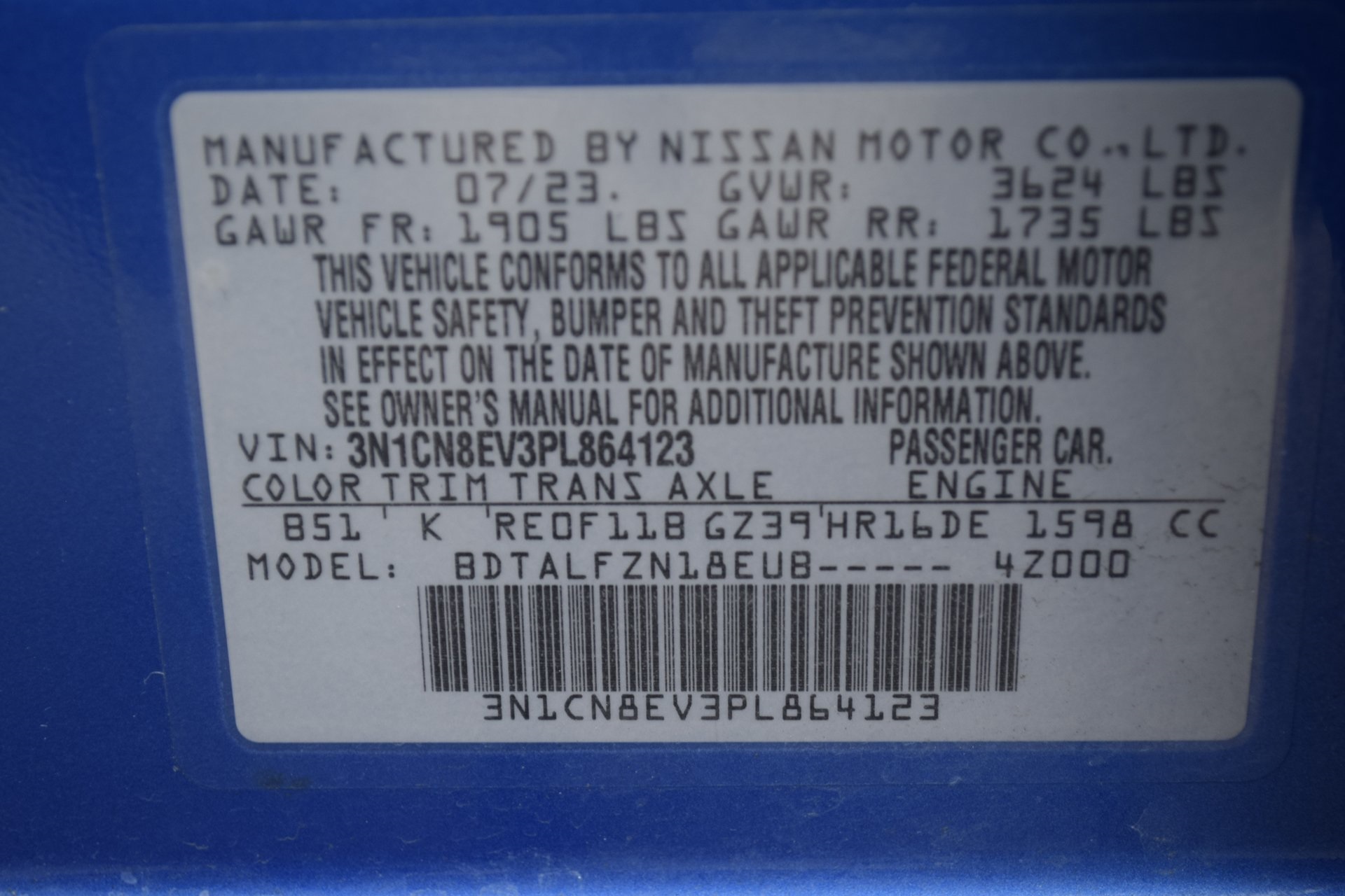 2023 Nissan Versa 1.6 SV Blue at Emmons Autoplex