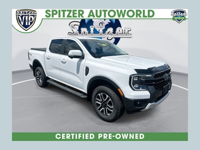 Oxford White 2024 Ford Ranger Lariat SuperCrew 4WD Pickup Truck Four-Wheel Drive Automatic