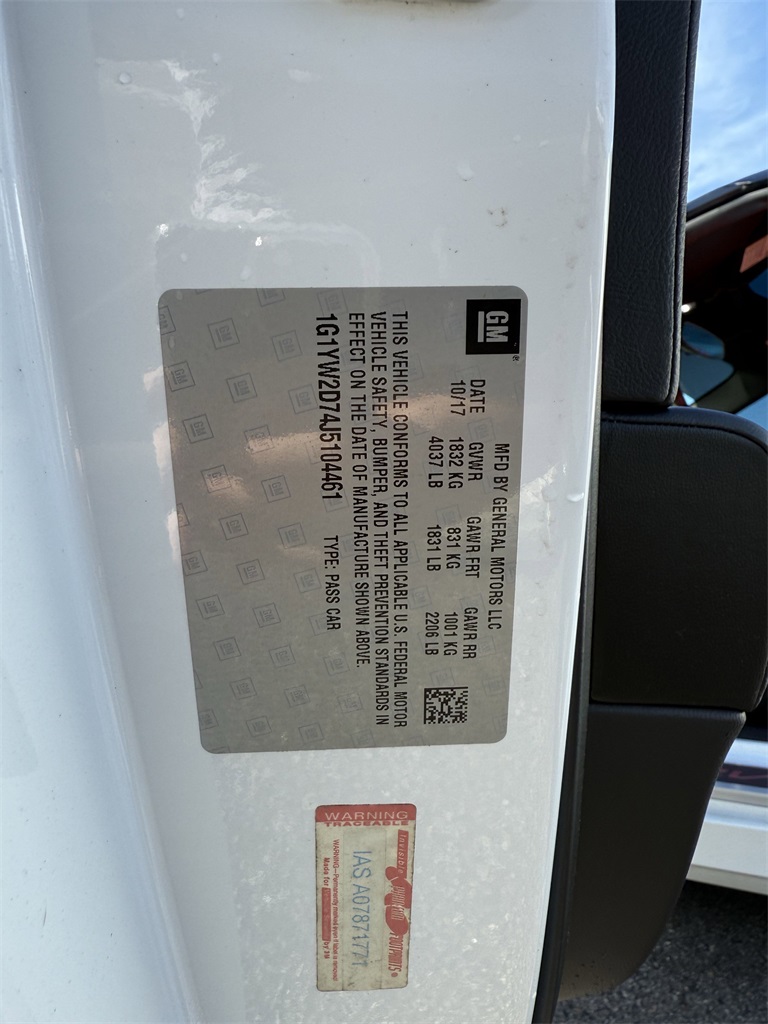 2018 Chevrolet Corvette Grand Sport White at Big Star Buick GMC