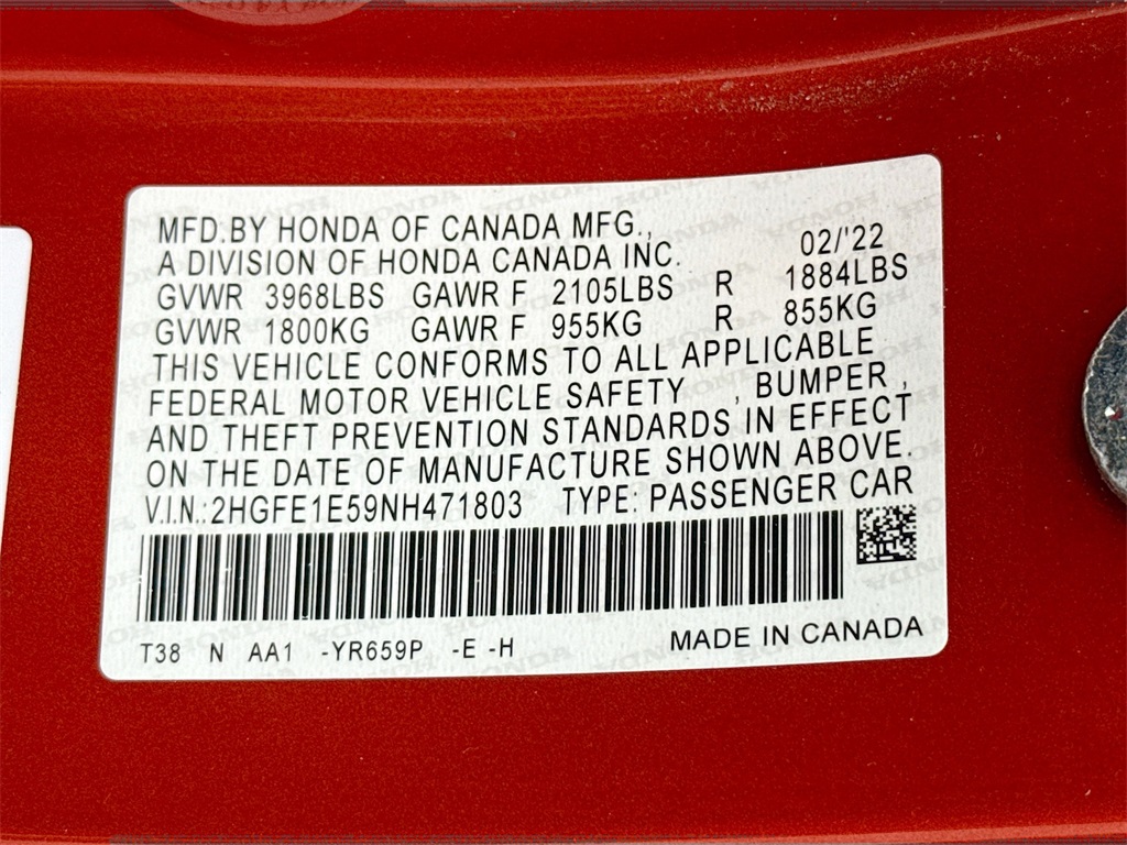 2022 Honda Civic Si Orange at Texan Dodge Chrysler Jeep Ram