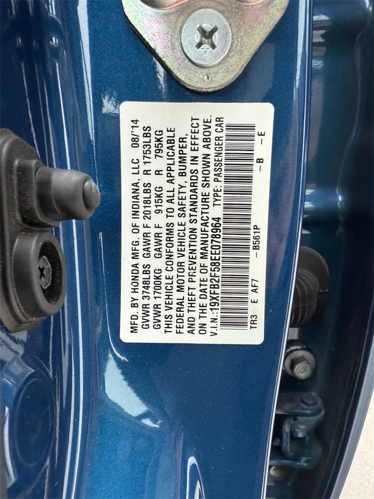 2014 Honda Civic LX Blue at Emmons Autoplex