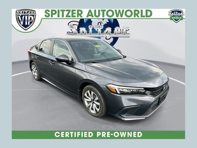 Meteorite Gray Metallic 2024 Honda Civic LX FWD Sedan Front-Wheel Drive Continuously Variable Transmission