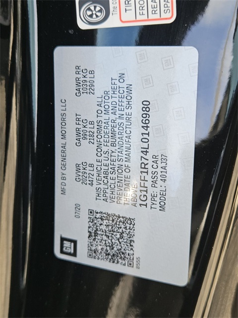 Used Car 2020 Chevrolet Camaro  Lt1 For Sale Under $35,000 In San Antonio, Texas