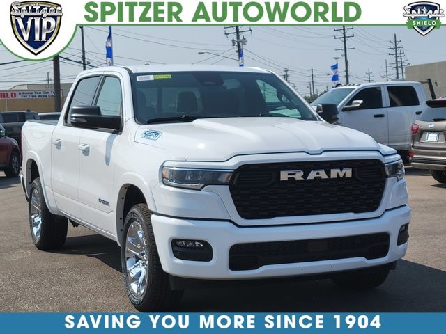 Bright White Clearcoat 2025 RAM 1500 Big Horn Crew Cab 4WD Pickup Truck Four-Wheel Drive 8-Speed Automatic