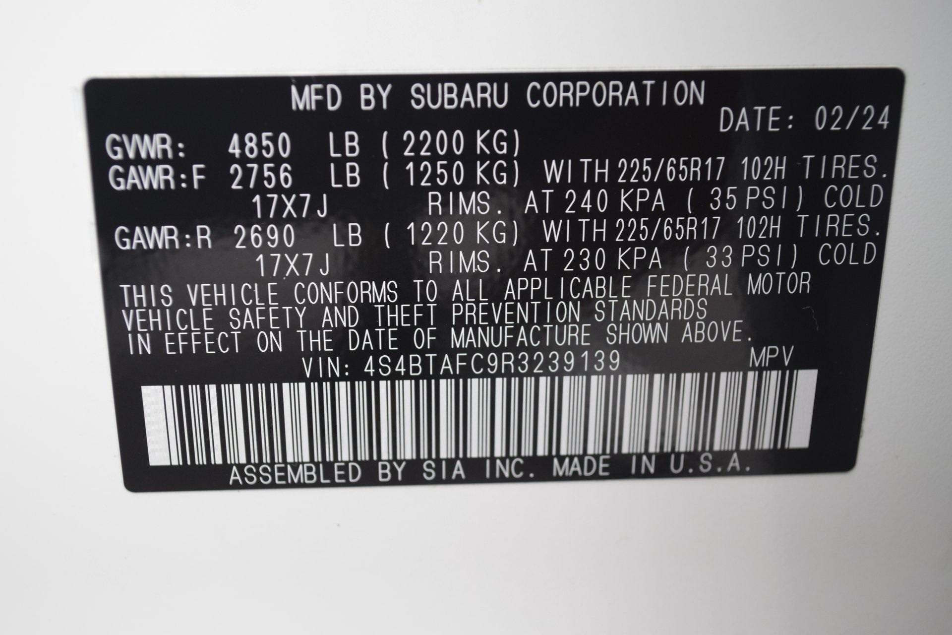 2024 Subaru Outback Premium White at Parkway Family Mazda