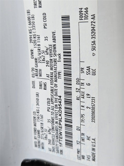 Used Car 2020 Ford F-150  Lariat For Sale Under $35,000 In San Antonio, Texas