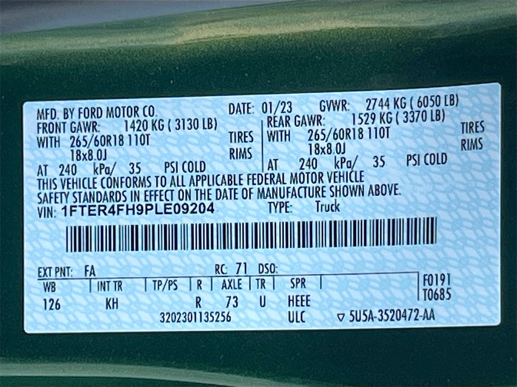 2023 Ford Ranger Lariat Green at Legacy Ford