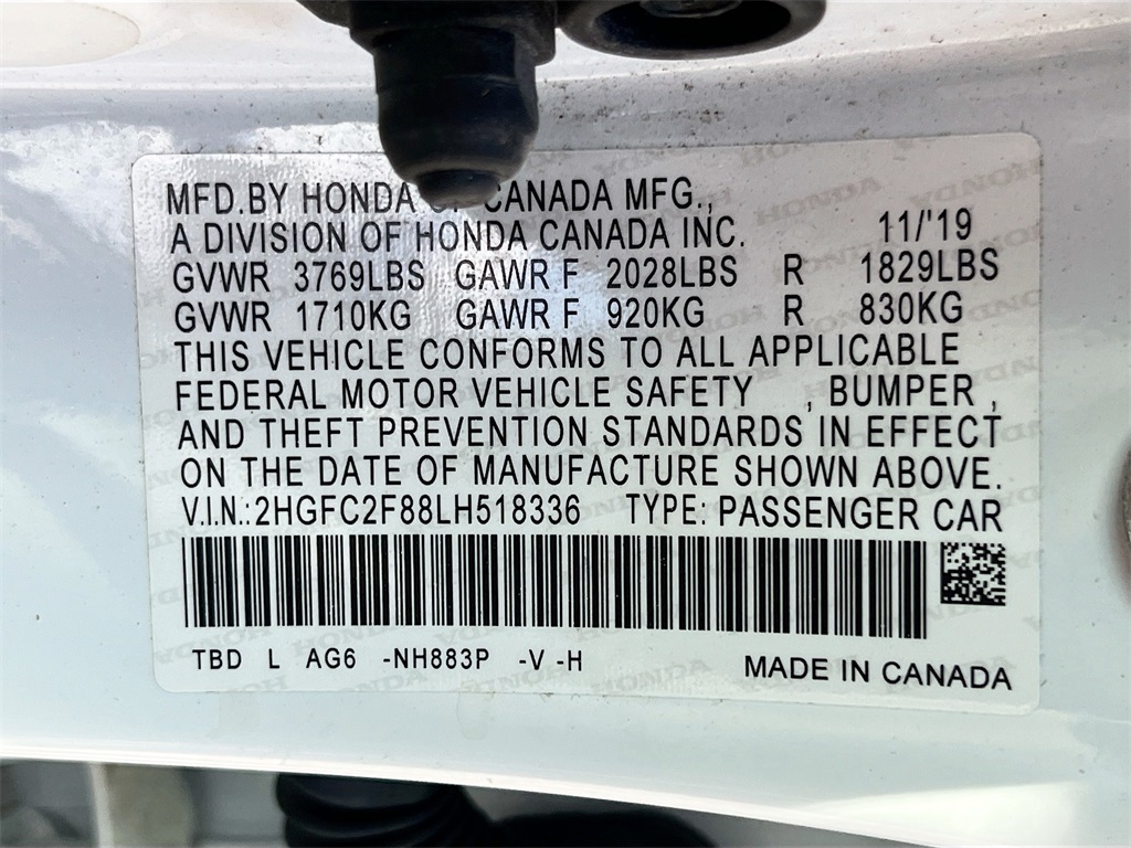 2020 Honda Civic Sport White at DeMontrond Gulf Freeway