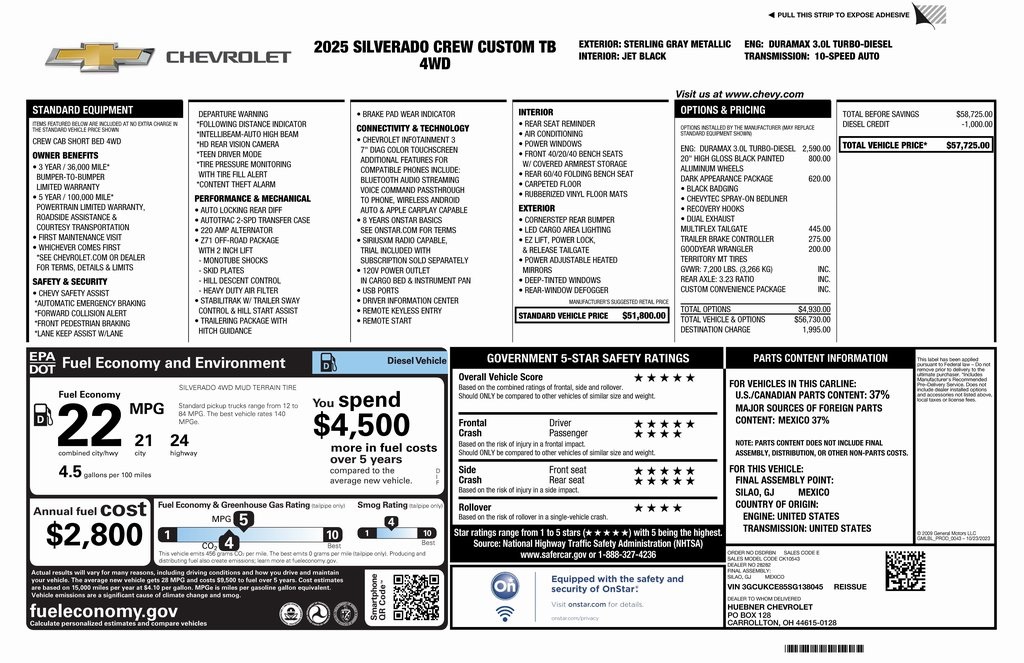 2025 Chevrolet Silverado 1500 Custom Trail Boss Crew Cab 4WD