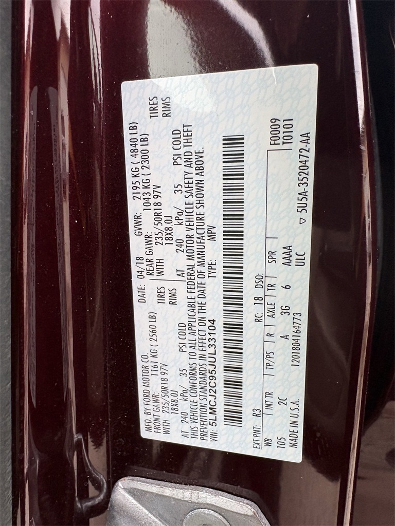 2018 Lincoln MKC Select Red at Bayshore Chrysler Jeep Dodge Ram