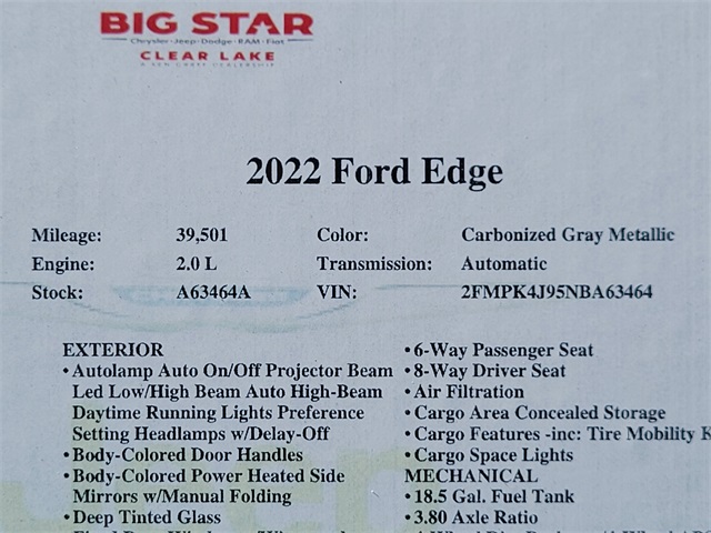 2022 Ford Edge ST Line Gray at Legacy Ford