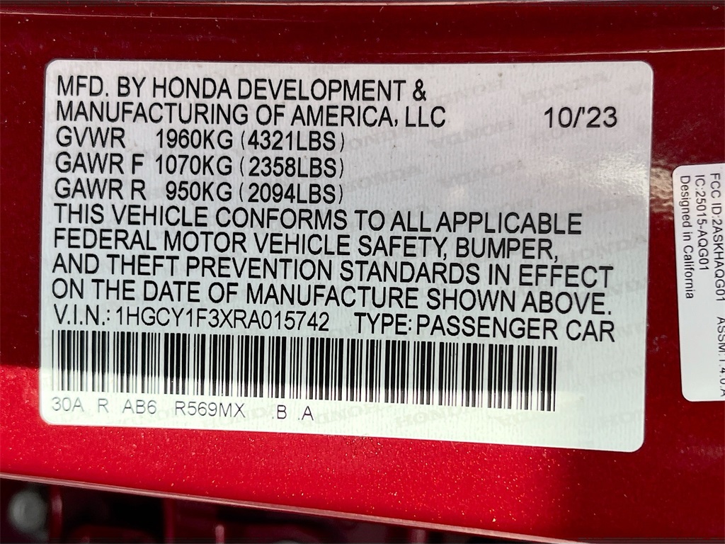 2024 Honda Accord EX Red at Community Honda