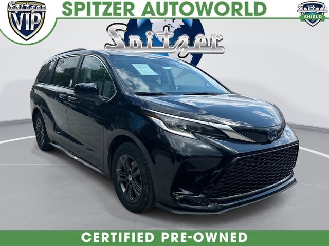 Midnight Black Metallic 2024 Toyota Sienna XSE 7-Passenger AWD Minivan All-Wheel Drive Continuously Variable Transmission
