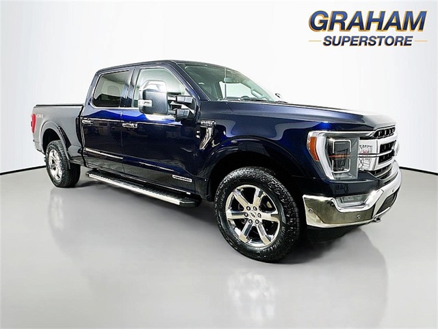 Blue Metallic 2022 Ford F-150 Lariat SuperCrew 4WD Pickup Truck Four-Wheel Drive Automatic