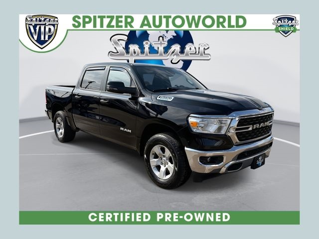 Diamond Black Crystal Pearlcoat 2023 RAM 1500 Big Horn Crew Cab 4WD Pickup Truck Four-Wheel Drive 8-Speed Automatic