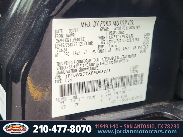 Used Car 2015 Ford F-350sd  Platinum For Sale Under $35,000 In San Antonio, Texas