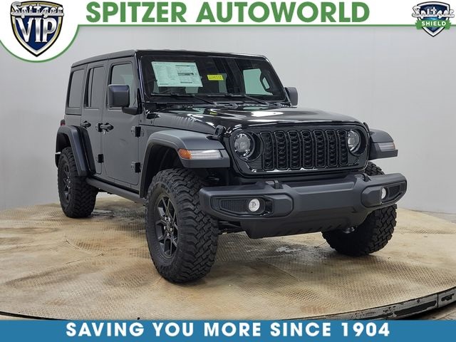 Black Clearcoat 2026 Jeep Wrangler Willys 4-Door 4WD SUV / Crossover Four-Wheel Drive 8-Speed Automatic