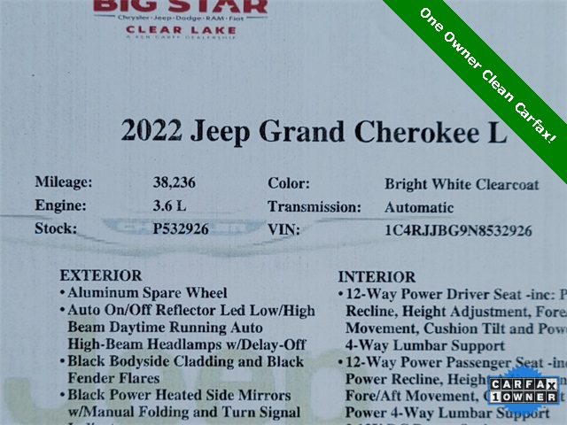 2022 Jeep Grand Cherokee L Limited White at Mac Haik CDJR North Houston