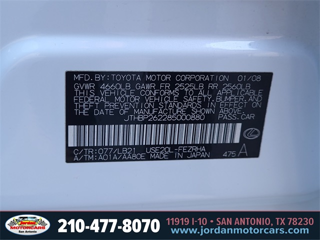 Used Car 2008 Lexus Is  F For Sale Under $40,000 In San Antonio, Texas