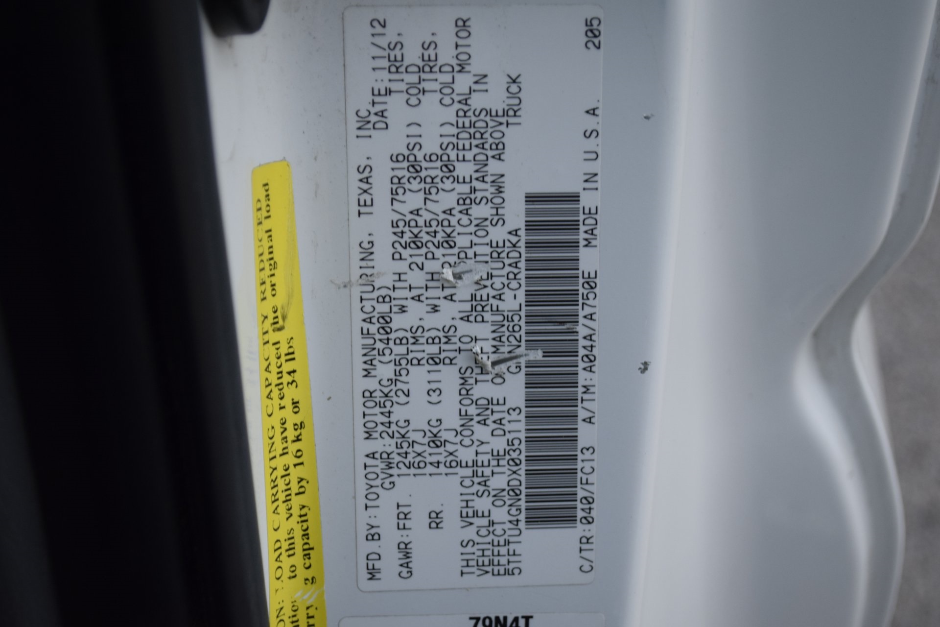 2013 Toyota Tacoma PreRunner White at Emmons Autoplex