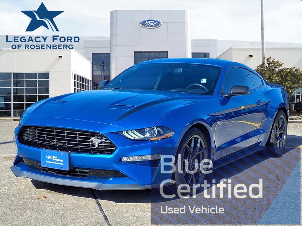 2020 Ford Mustang EcoBoost Premium Blue at Bravo Nissan