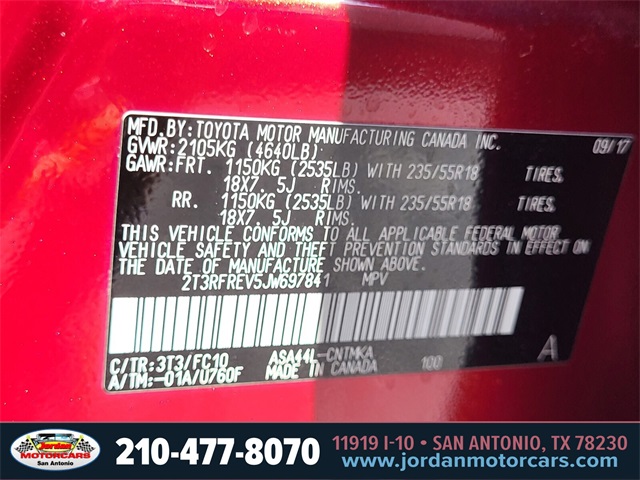 Used Car 2018 Toyota Rav4  Adventure For Sale Under $20,000 In San Antonio, Texas