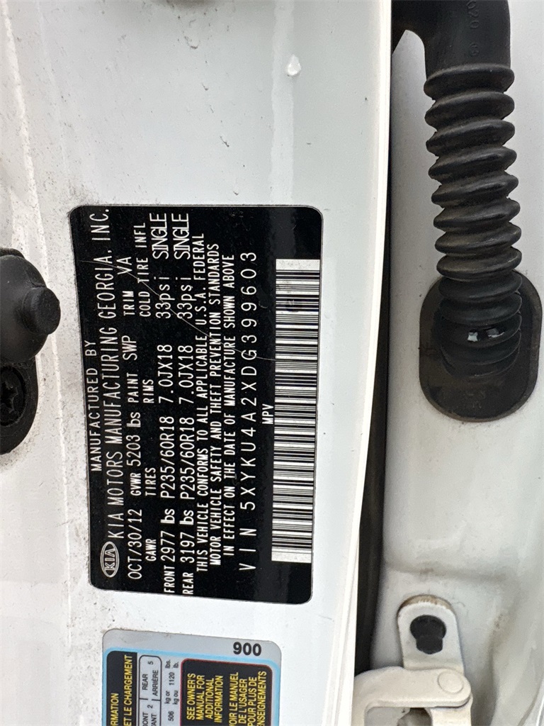 2013 Kia Sorento EX White at Parkway Family Mazda