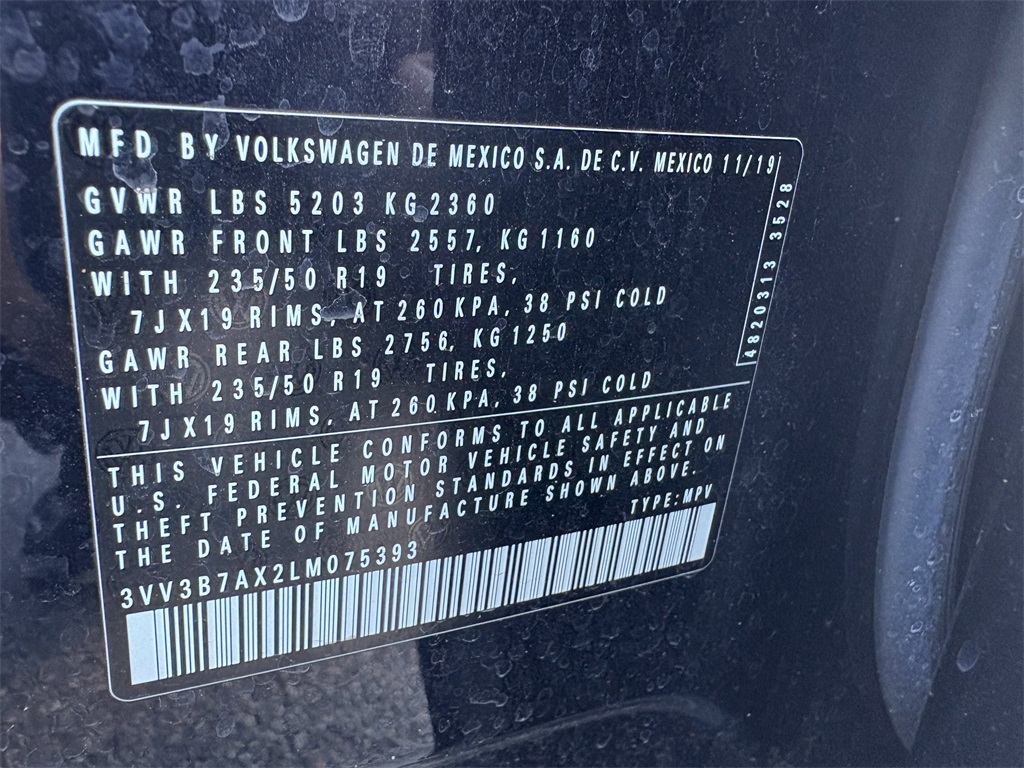 2020 Volkswagen Tiguan 2.0T SEL Black at Emmons Autoplex