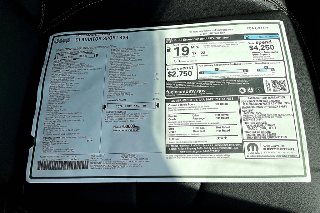 2025 Jeep Gladiator Sport Green at Mac Haik CDJR North Houston