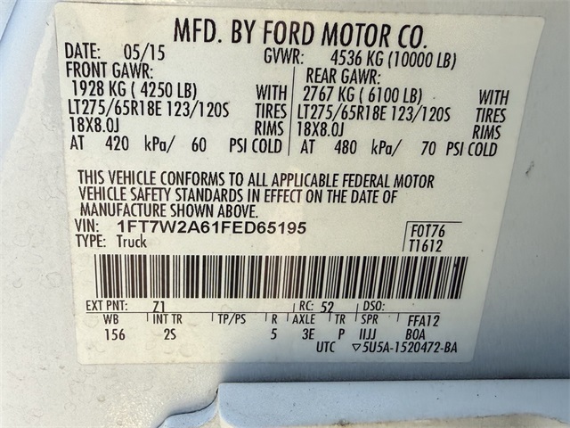 2015 Ford F-250SD XLT White at Emmons Autoplex