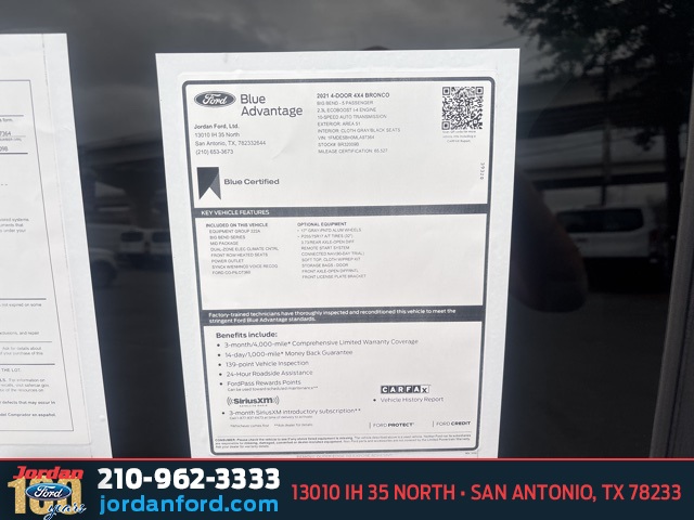 Used Car 2021 Ford Bronco  Big Bend For Sale Under $30,000 In San Antonio, Texas