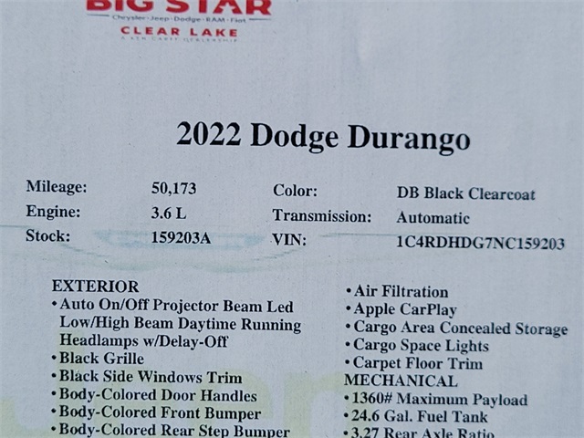 2022 Dodge Durango GT Plus Black at Legacy Ford