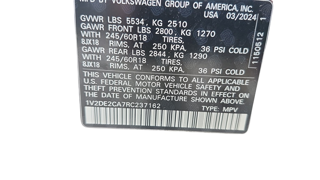 2024 Volkswagen Atlas Cross Sport