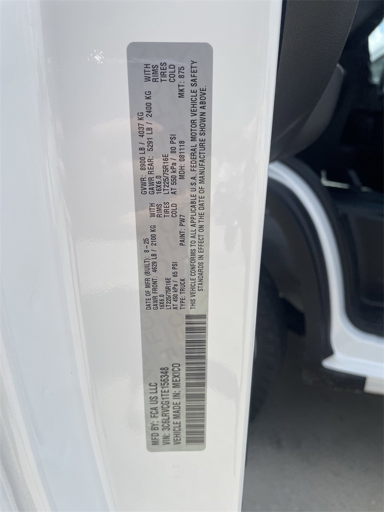 2026 Ram ProMaster 2500 High Roof White at Bayshore Chrysler Jeep Dodge Ram
