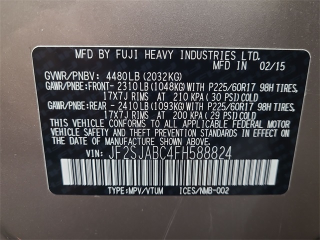 2015 – Subaru – Forester