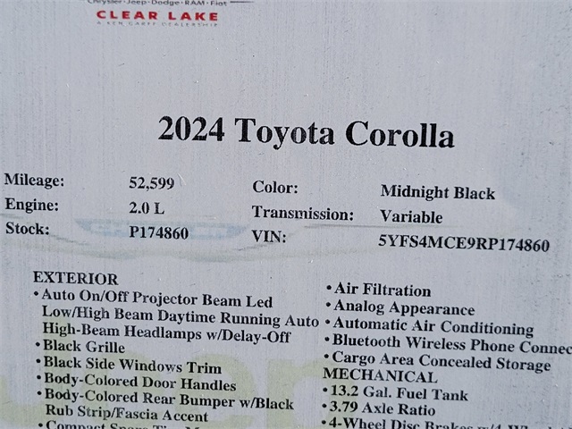 2024 Toyota Corolla SE Black at Mac Haik CDJR North Houston