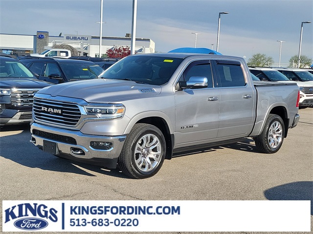 Billet Silver Metallic Clearcoat 2019 RAM 1500 Laramie Longhorn Crew Cab 4WD Pickup Truck Four-Wheel Drive 8-Speed Automatic