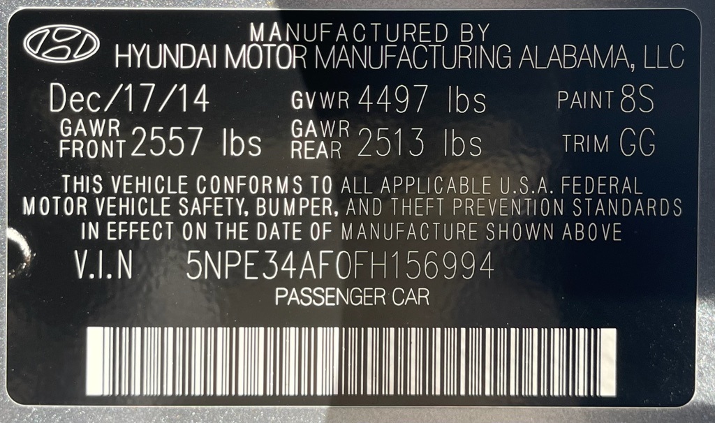 2015 Hyundai Sonata Limited Gray at Emmons Autoplex