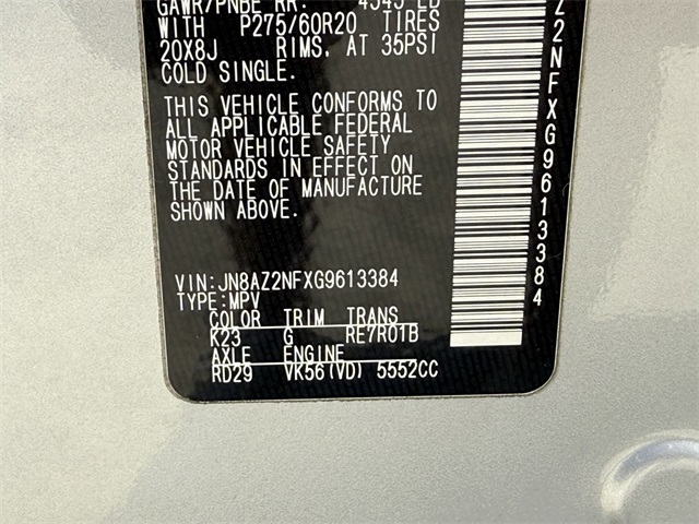 2016 INFINITI QX80 Base Silver at Emmons Autoplex