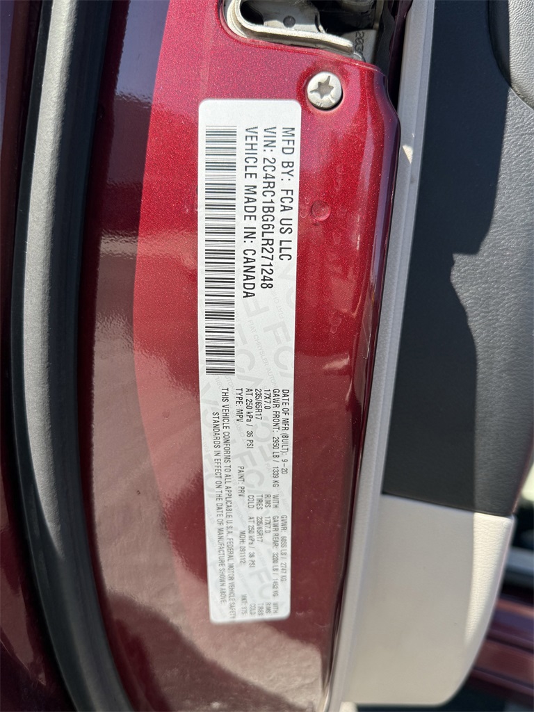 2020 Chrysler Pacifica Touring L Red at Durrett Motor Company